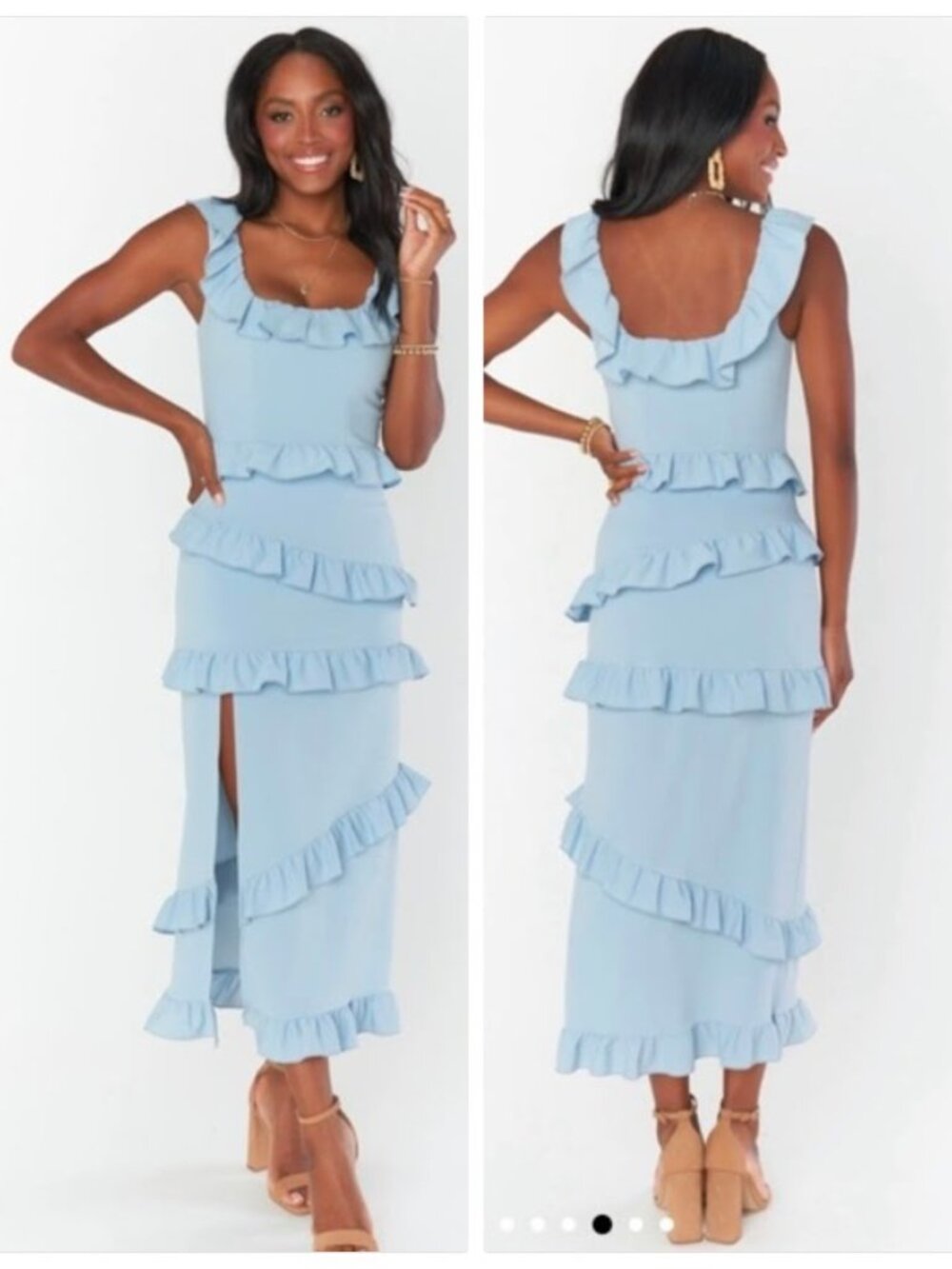 NWOT Show Me Your MuMu Greta Dress In Blue Size XS - Picture 3 of 13